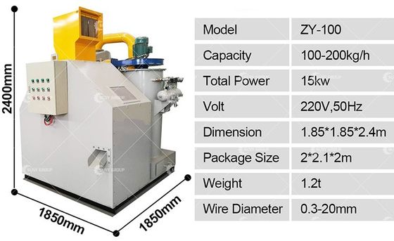 100-200 kg/h Kupferdrahttrennmaschine Kupferdrahtgranulator Ausrüstung Kabelrecyclingmaschine